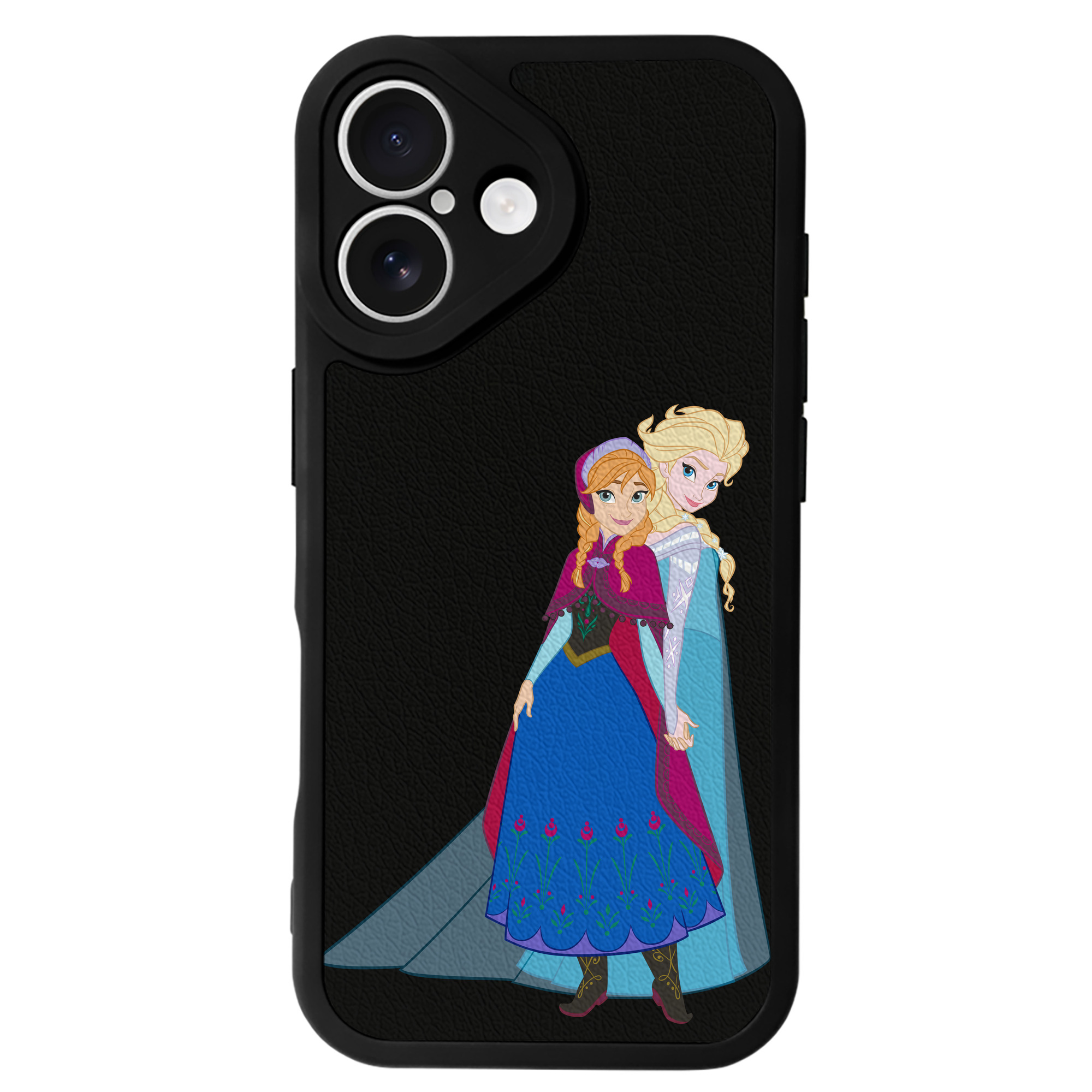 （画像用） アナと雪の女王 アンナ エルサ Frozen Anna Elsa 【iPhone 16シリーズ対応】シリコンスマホケース（レザー調） 材質：シリコン
